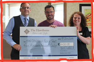 The Hawthorns Eastbourne give £400 donation to the Children's Respite Trust