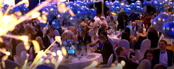 Balloons at the Winter Masuerade Ball for the Children's Repsite Trust in Eastbourne